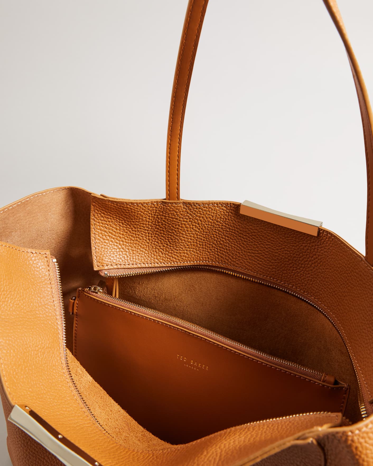 TED BAKER CLARKIA Medium bow detail leather shopper bag - Brown
