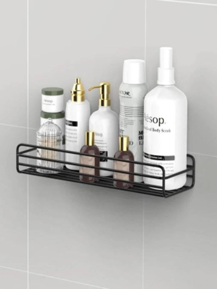 1pc Iron Storage Rack, Multifunctional Kitchen Wall-mounted Shelf