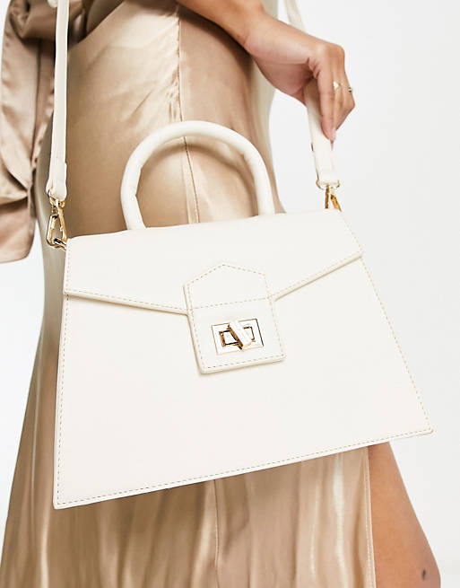 ASOS Liquorish Bridesmaids Top Handle Shoulder Bag in Lemon