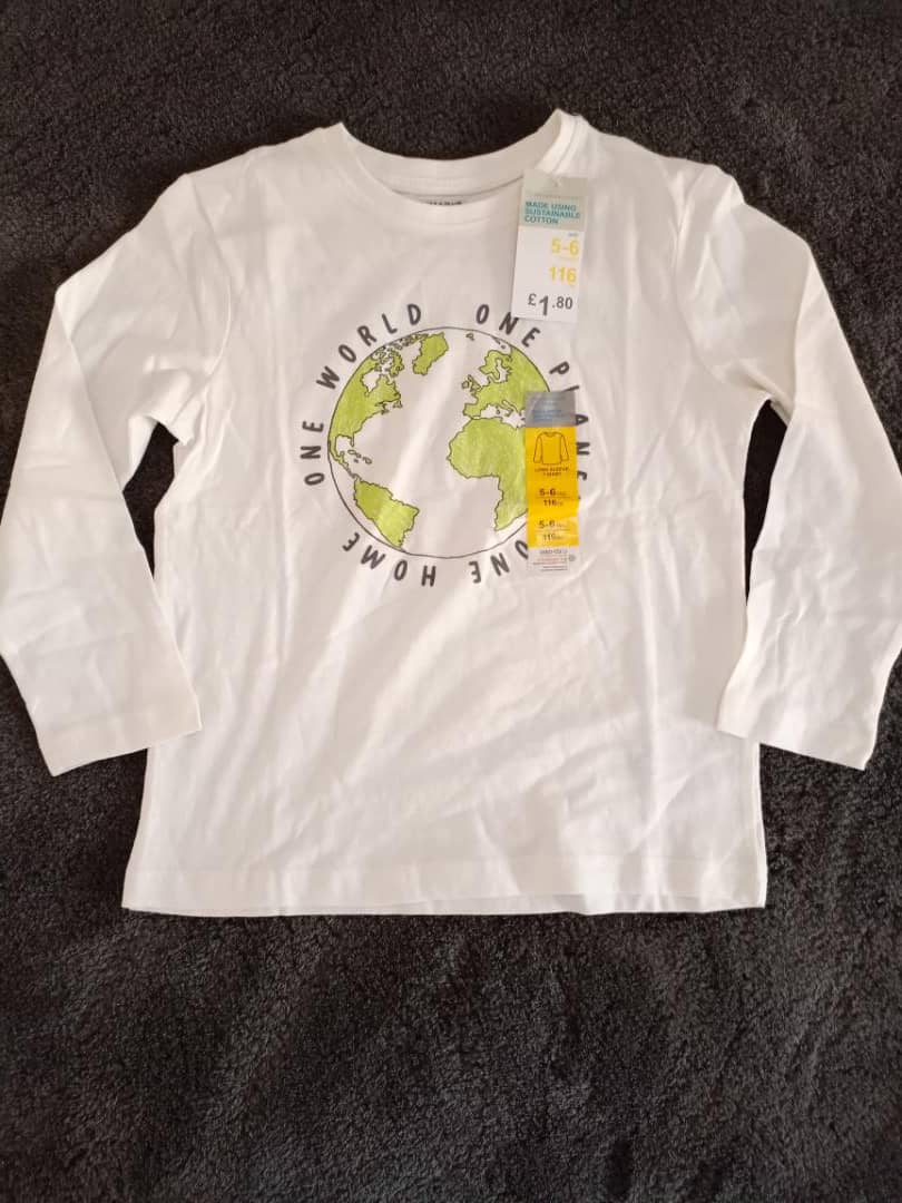 primark white top one world plant,one home