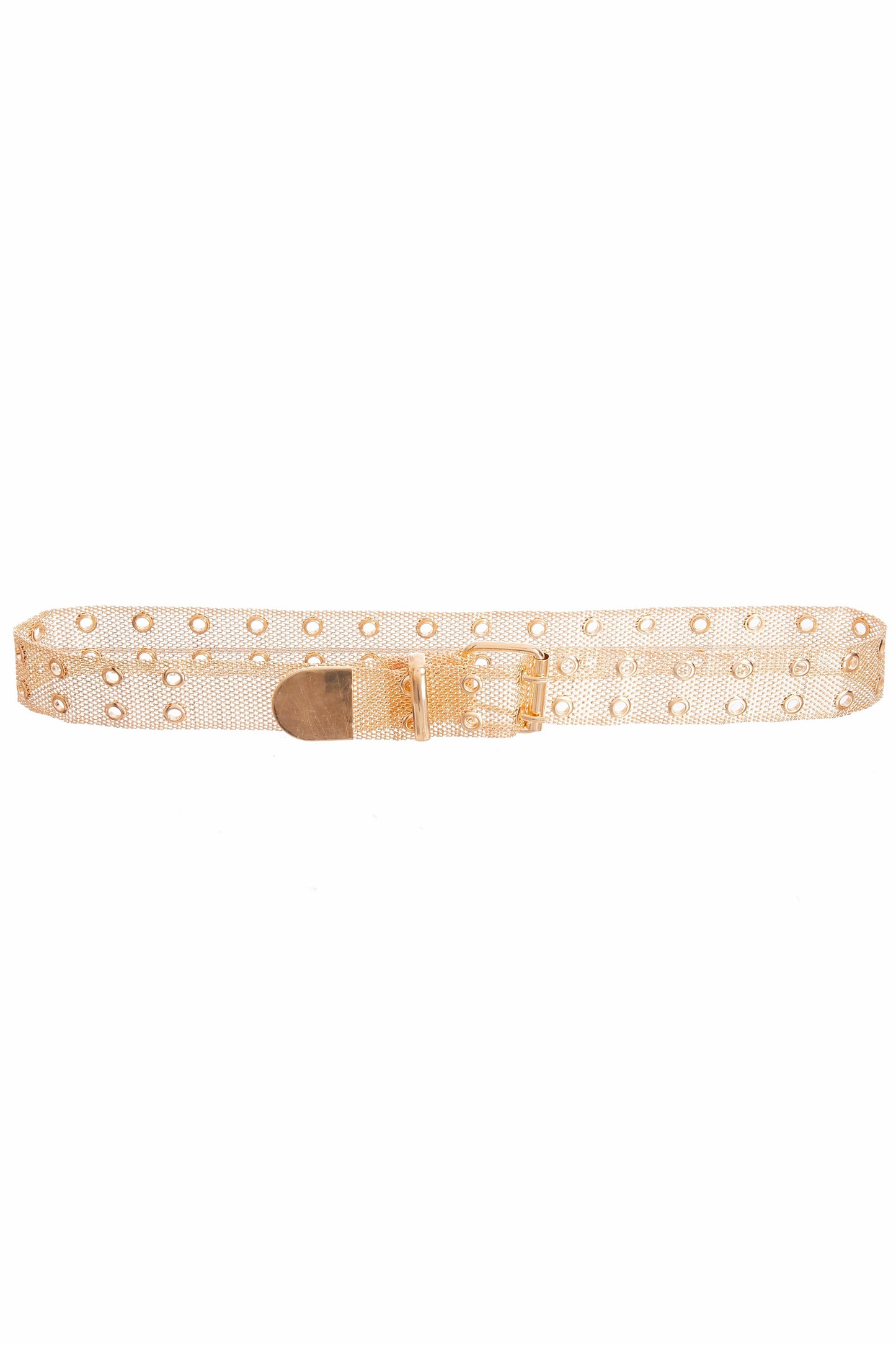 QUIZ-Gold Mesh Eyelet Belt