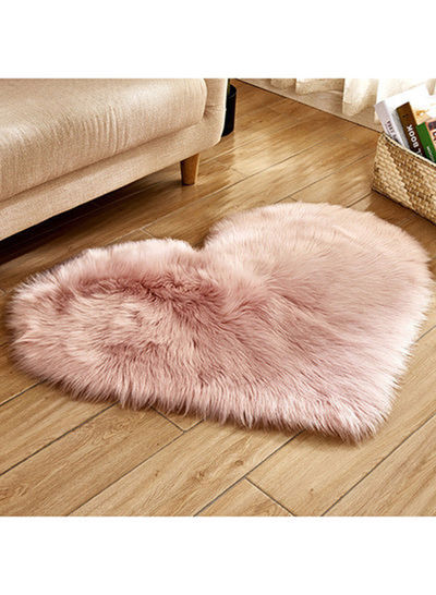 Interior Remodeling Luxurious Modern Heart Shaped Anti Skid Fluffy Soft Bedroom Carpet Pink