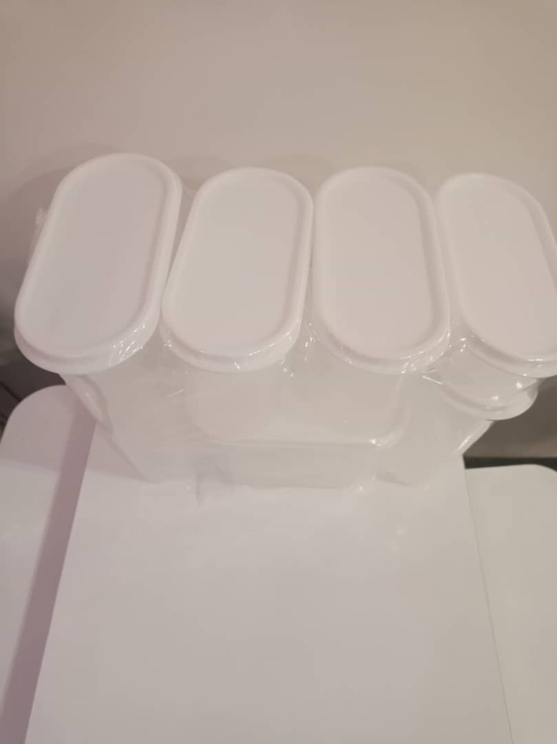 6 Pc Food Storage Container Set Clear/White