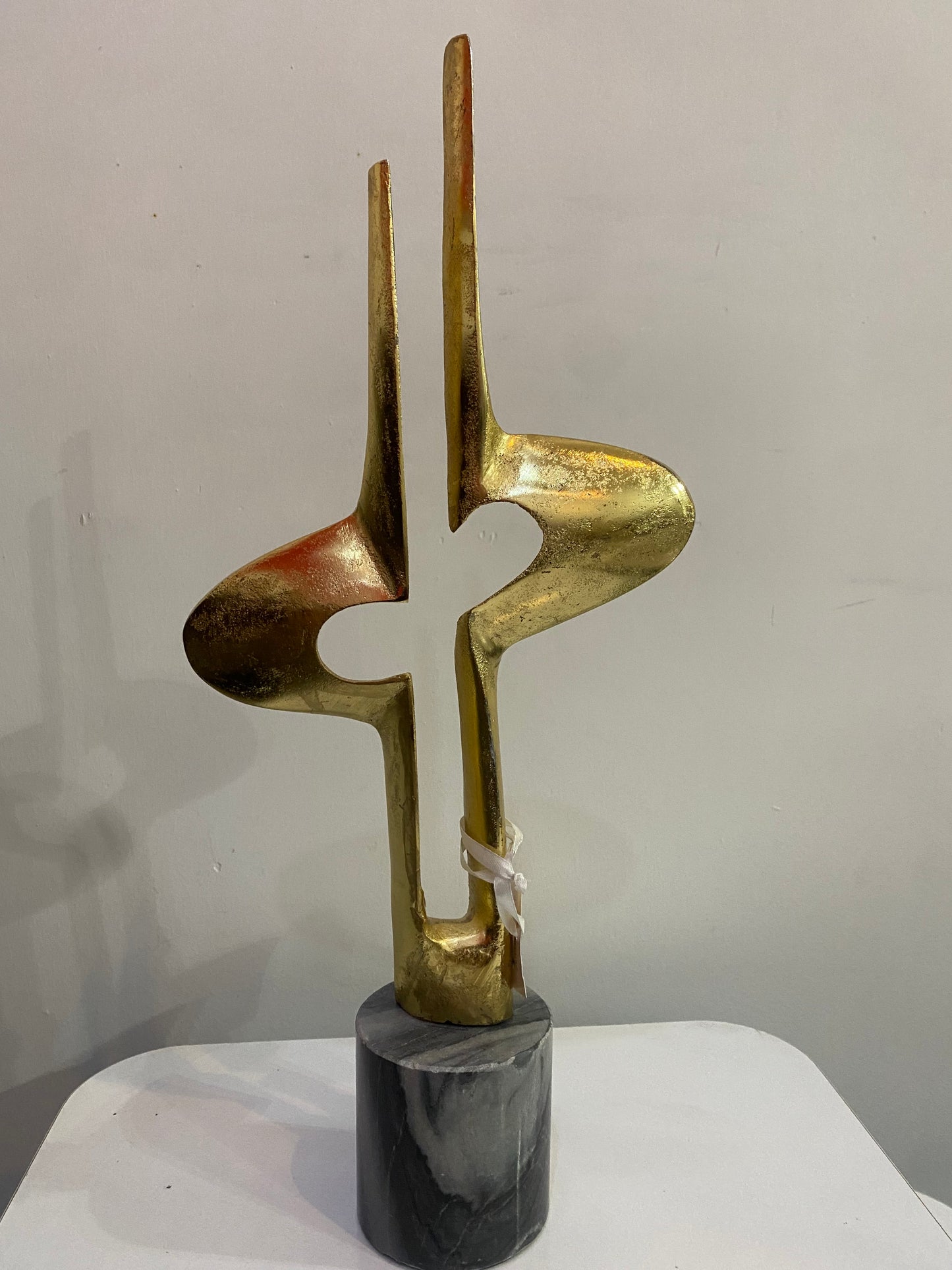 Gold Tone 70s Abstract Ornament 43x20cm