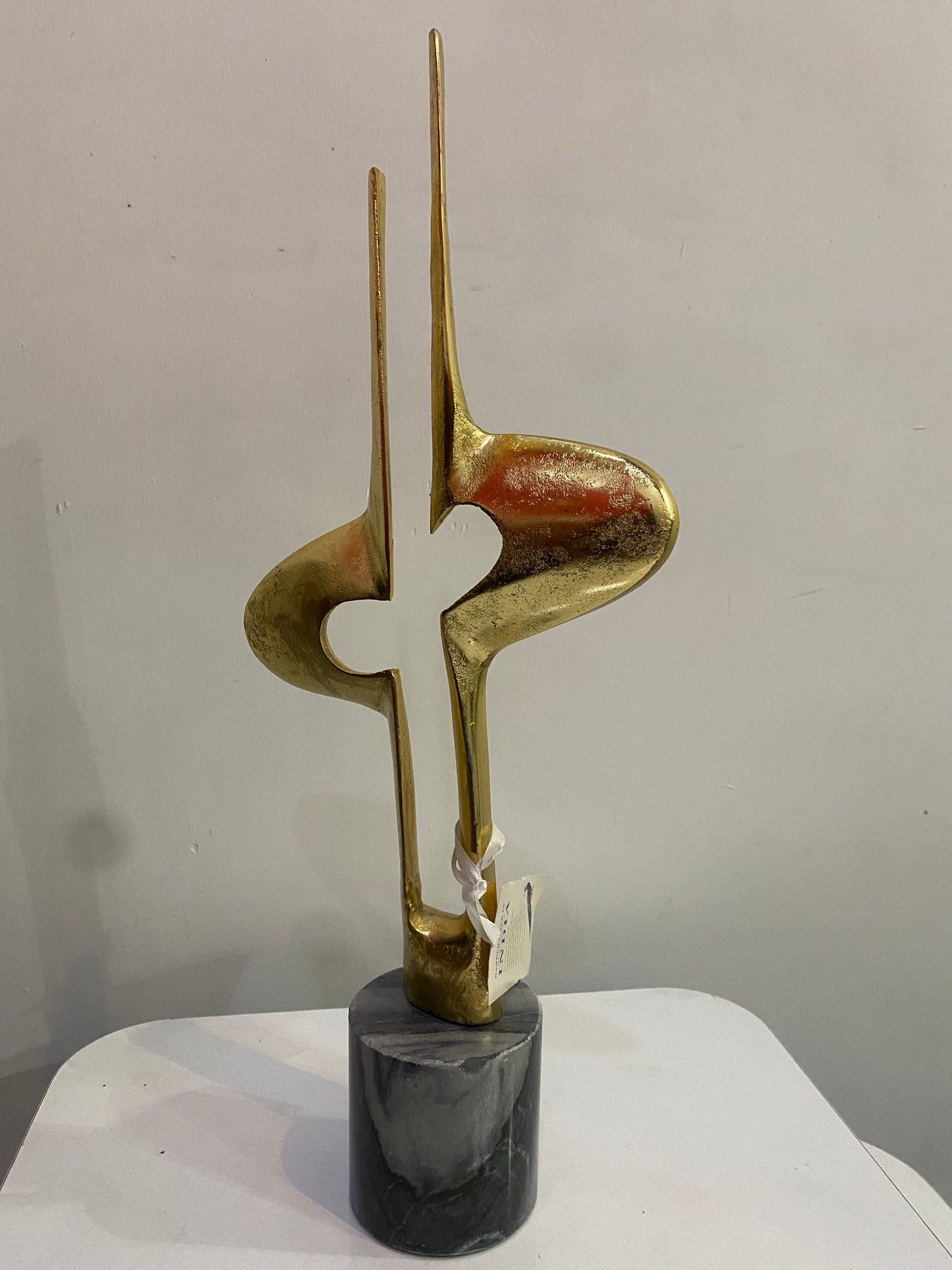 Gold Tone 70s Abstract Ornament 43x20cm
