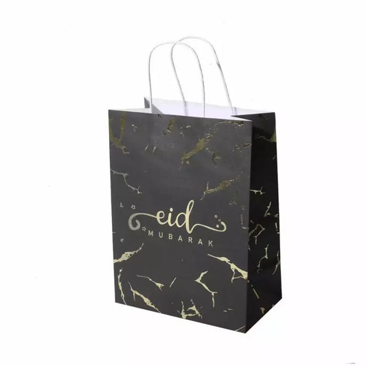 Eid Gift Bags – Black and Gold Marble