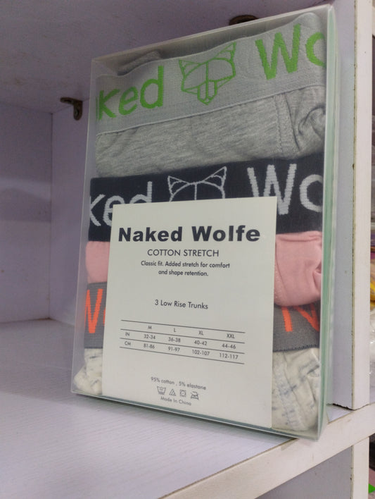 De Lynn Naked wolfe classic fit cotton stretch 3pcs low rise trunks