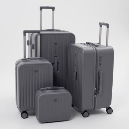 PORTLAND LUGGAGE  Grey Trunk Hardshell Suitcases