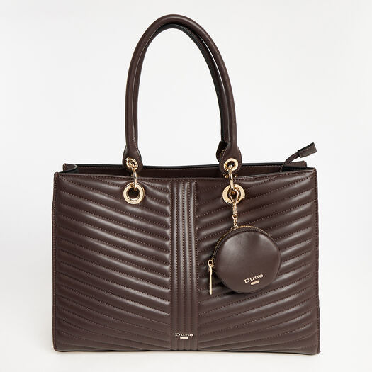 Dune  Brown Quilted Shoulder Bag