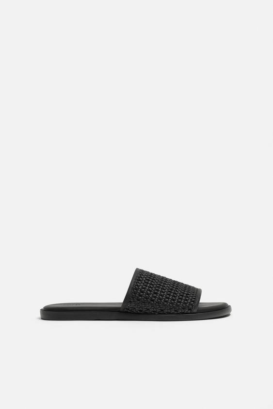 ZARA BRAIDED SLIDER SANDALS