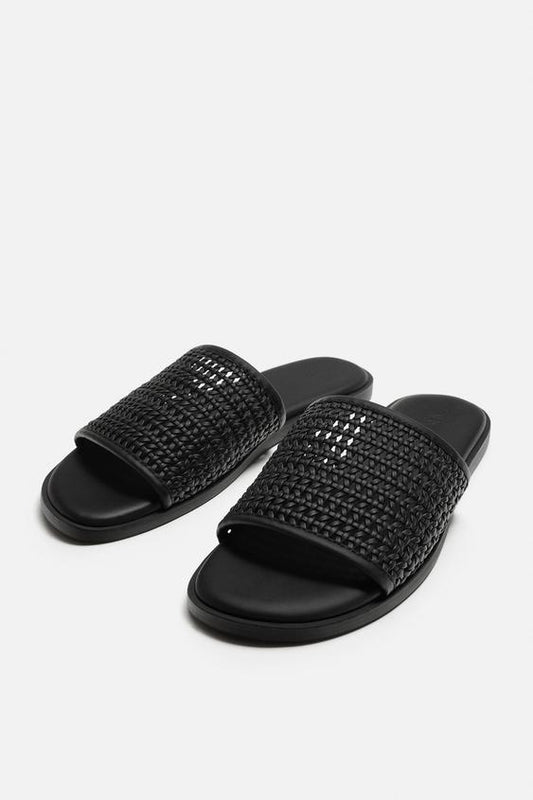 ZARA BRAIDED SLIDER SANDALS