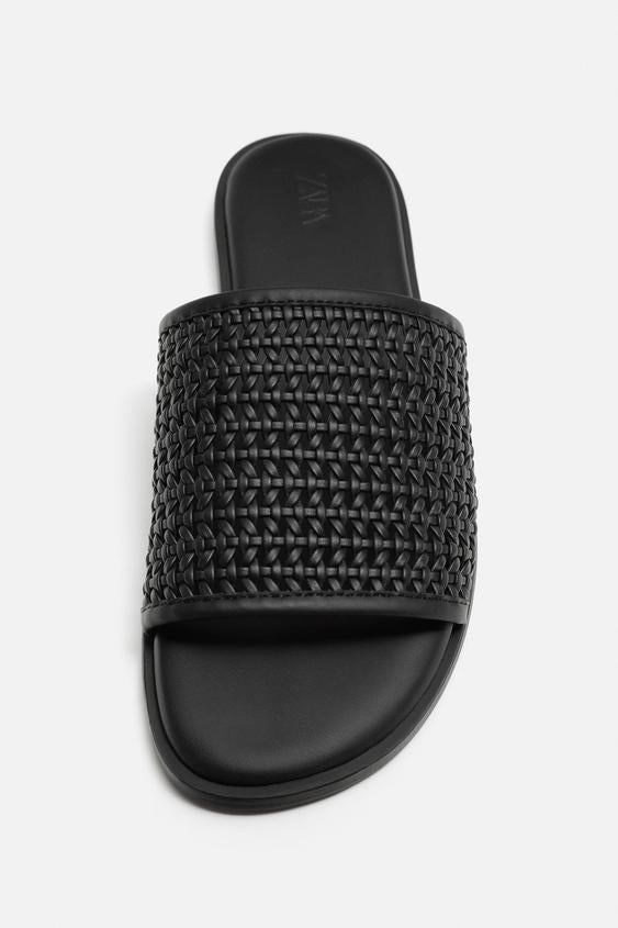 ZARA BRAIDED SLIDER SANDALS