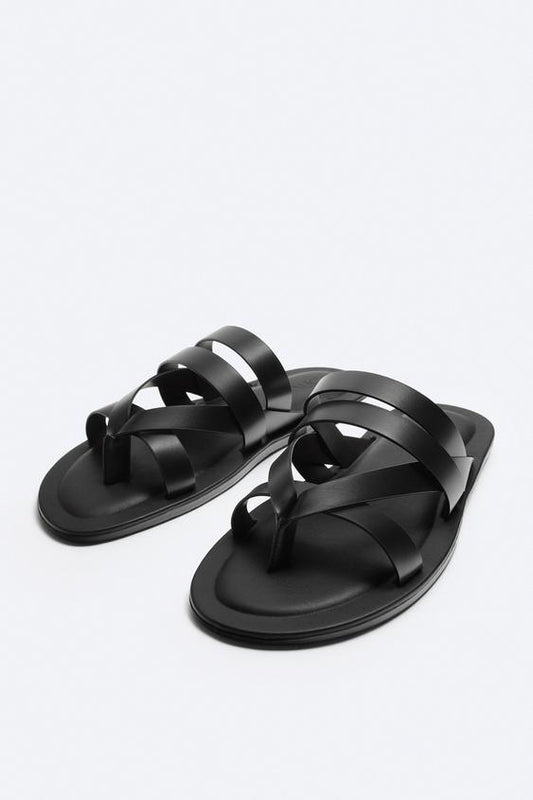 ZARA INTERWOVEN  STRAPPY SANDALS