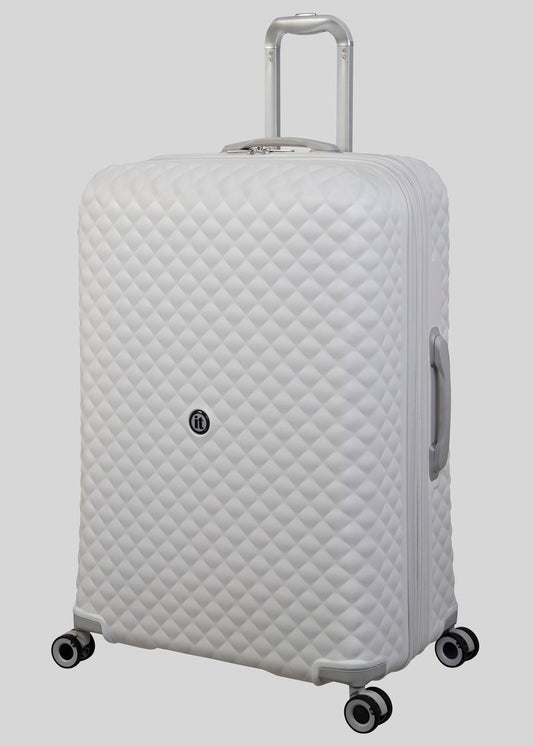 IT Luggage White Quilted Suitcase - Cabin