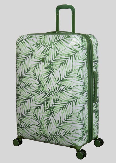 Green Tropical Print Suitcase