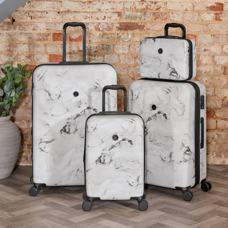 IT Luggage Metalik Sheen - Large (Greyscale Marble)