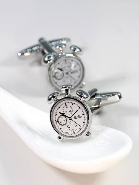 Fashionable and Popular Men Clock Design Cufflink Copper for Jewelry Gift and for a Stylish Look