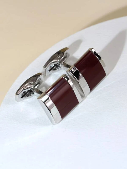 Fashionable and Popular 1pair Men Geometric Cufflinks Copper for Jewelry Gift and for a Stylish Look