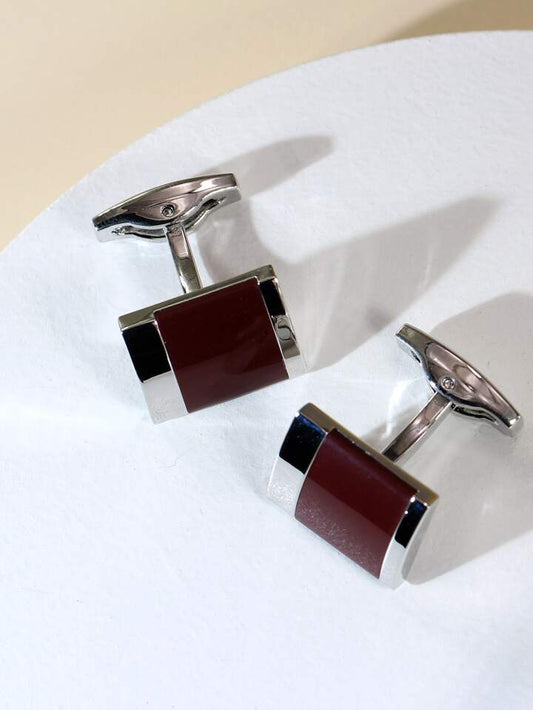 Fashionable and Popular 1pair Men Geometric Cufflinks Copper for Jewelry Gift and for a Stylish Look
