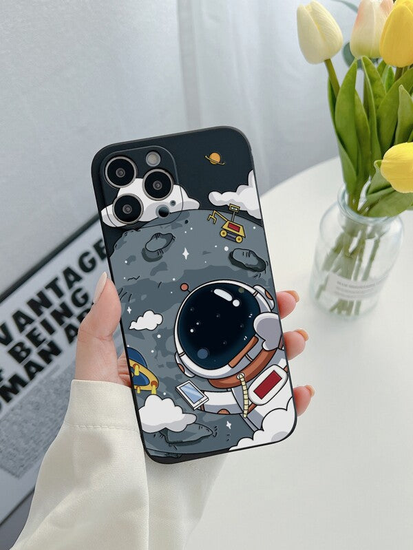 Shein Cartoon Astronaut Print Space Phone Case- 13 Pro Max