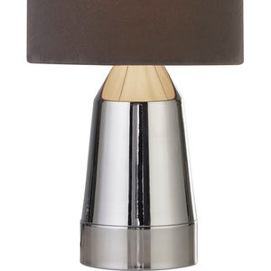 Chrome Table Lamp With Grey Shade - Silver