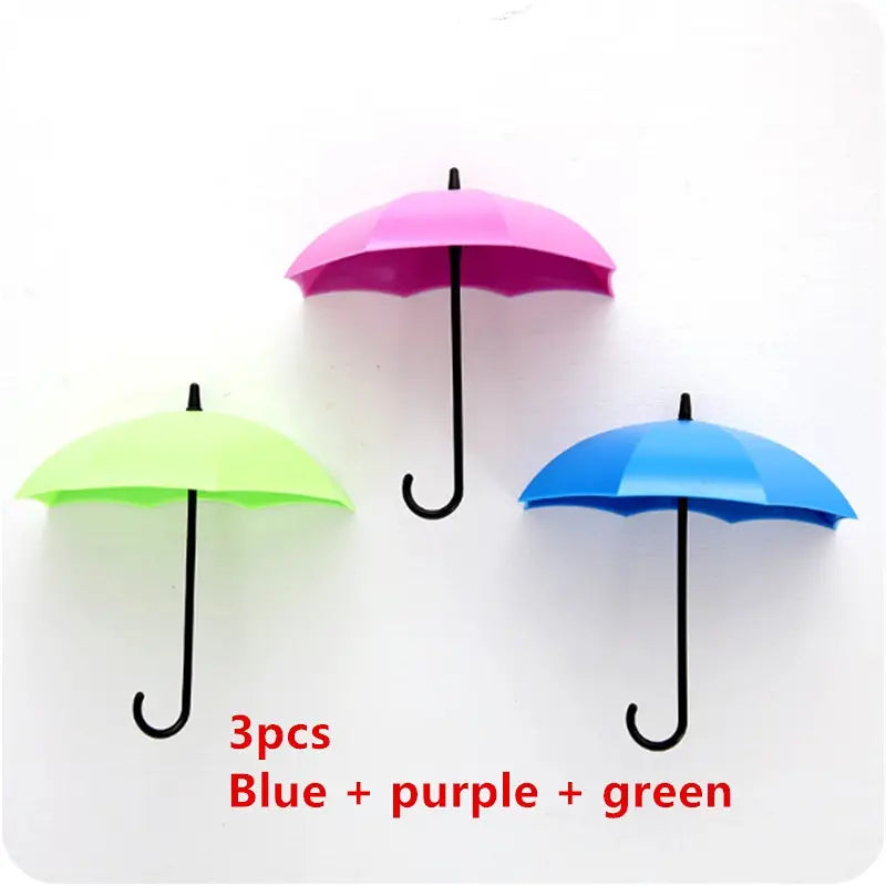 3pcs/pack Strong Adhesive Punch-Free Umbrella Hook for Home Decoration and Wall Hanging
