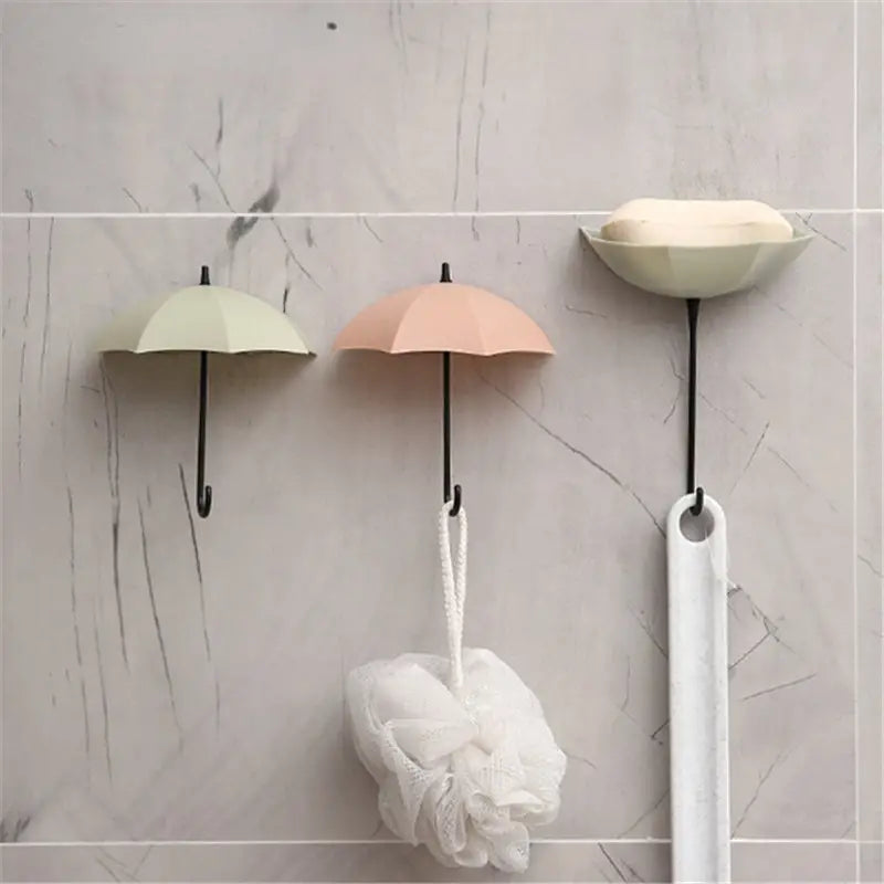 3pcs/pack Strong Adhesive Punch-Free Umbrella Hook for Home Decoration and Wall Hanging