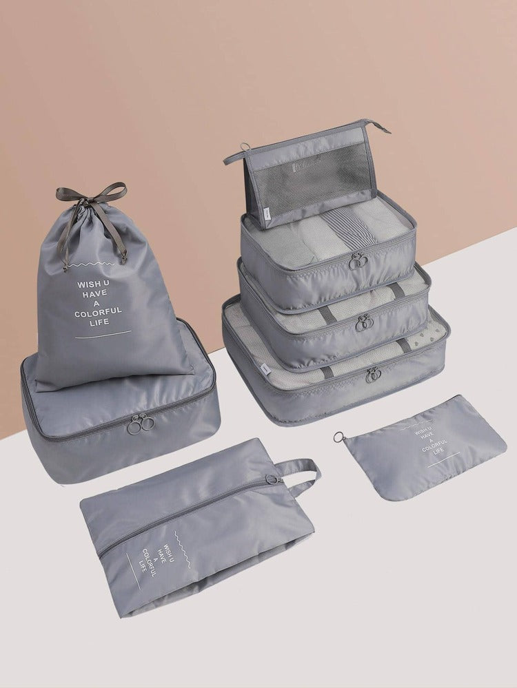 8pcs Portable Travel Storage Bag, Multifunction Laundry Bag For Travel - GREY