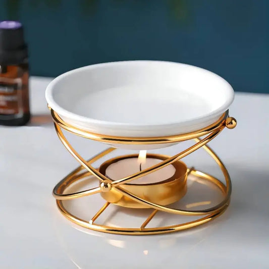 1pc, Delicate Romantic Metal Tealight Candle Holder, Oil Tart Burner Aroma Diffuser Furnace Home Decoration