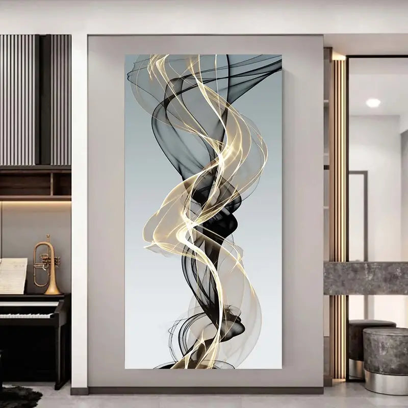 1pc Nordic Abstract Ribbon Canvas Painting - Modern Wall Art for Living Room and Bedroom Decor