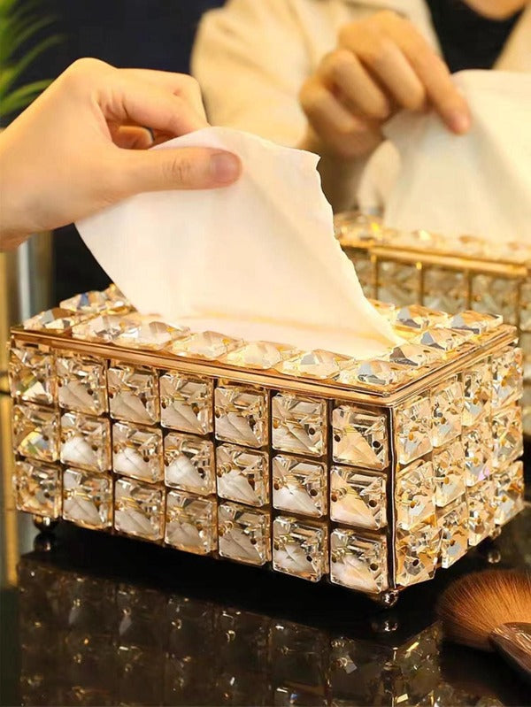 SHEIN 1pc Artificial Crystal Tissue Storage Box