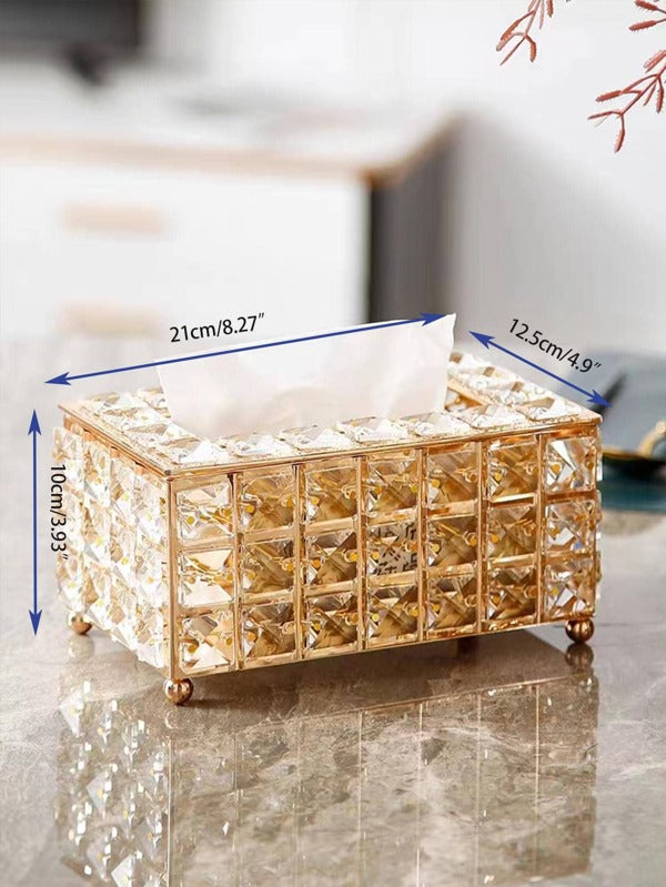 SHEIN 1pc Artificial Crystal Tissue Storage Box