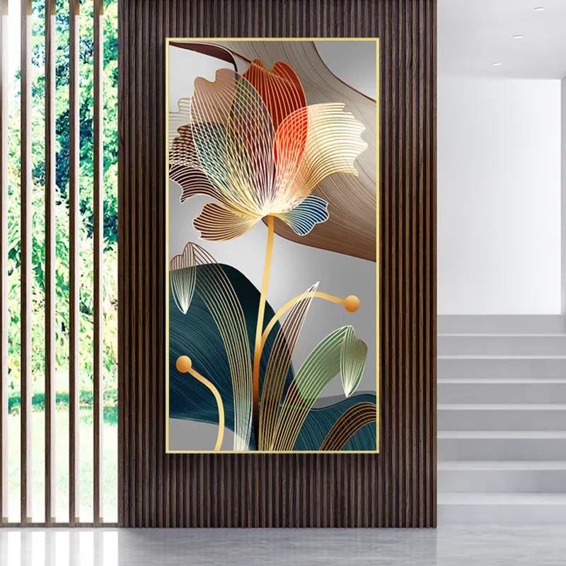 1pc Abstract Flowers Canvas Painting, Home Decorative Posters