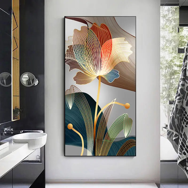1pc Abstract Flowers Canvas Painting, Home Decorative Posters