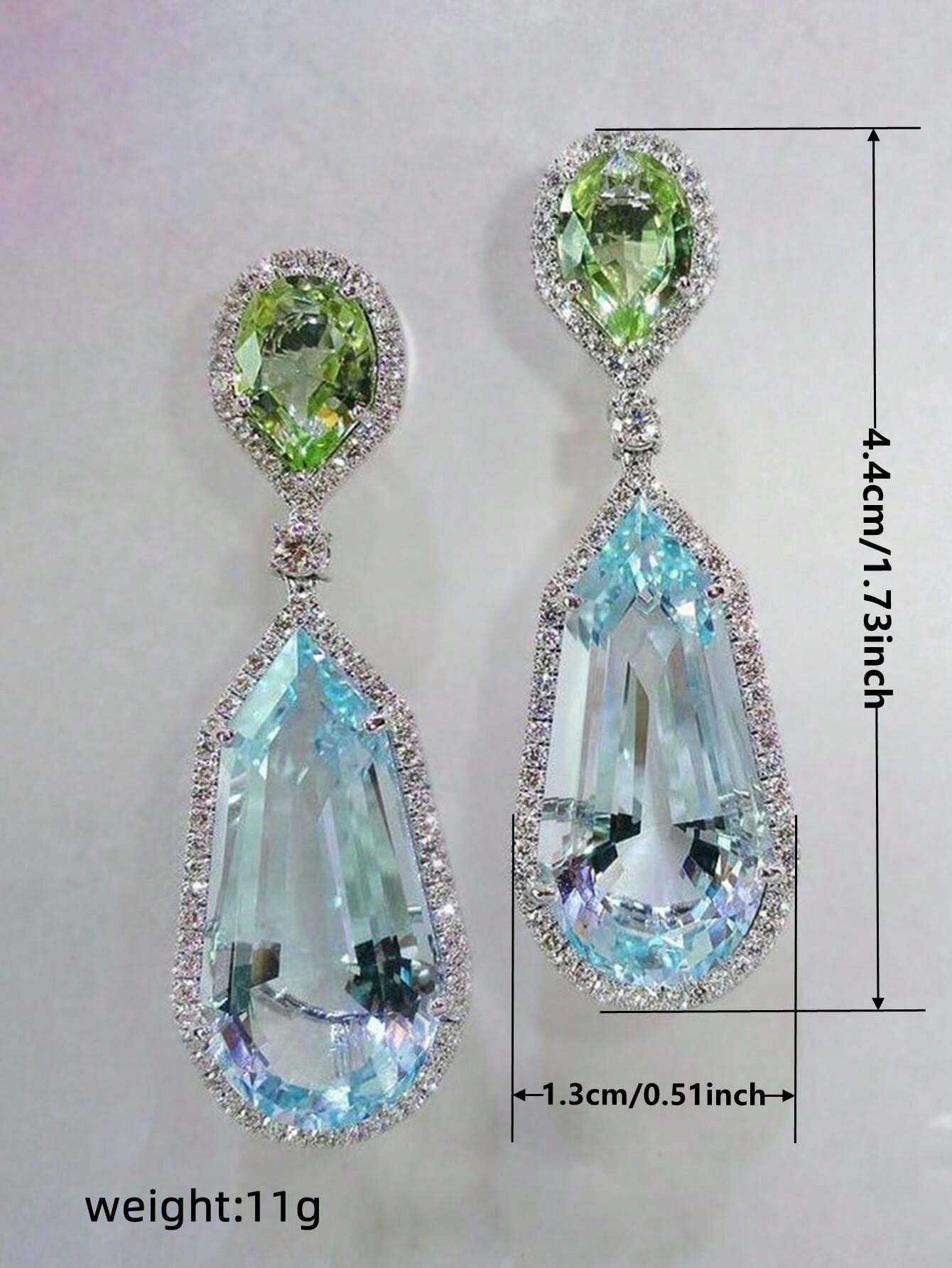 Aqua Blue Cubic Zirconia star jewels earring SJP