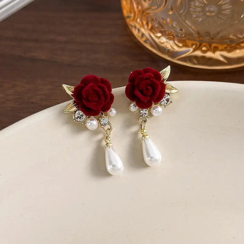Princess Jasper Vintage Rose Pearl Earring SJP