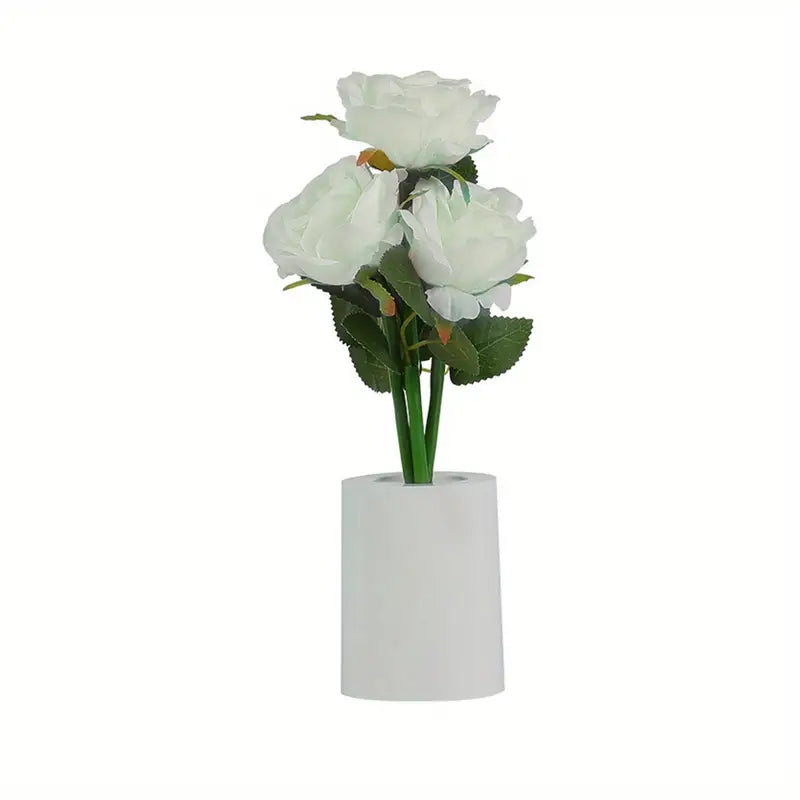 1pc Rose night light creative simulation bouquet - White