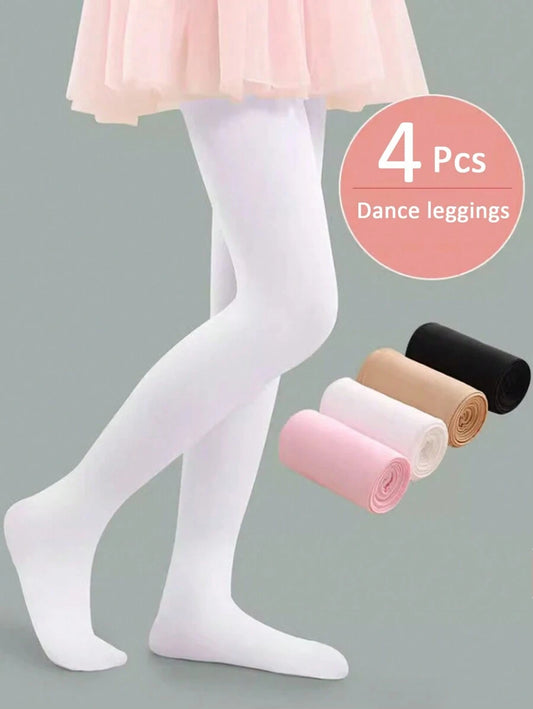 Shein 4 Pairs Dance Tights Suitable For Baby, Children And Teenagers