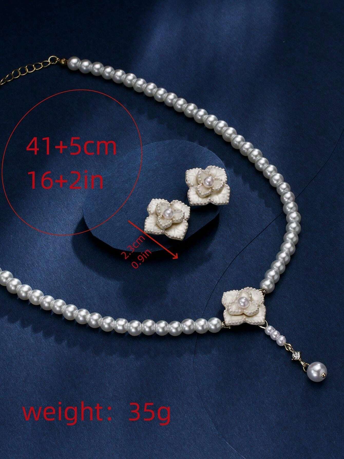 Generic rose design pearl jewelry set SJP