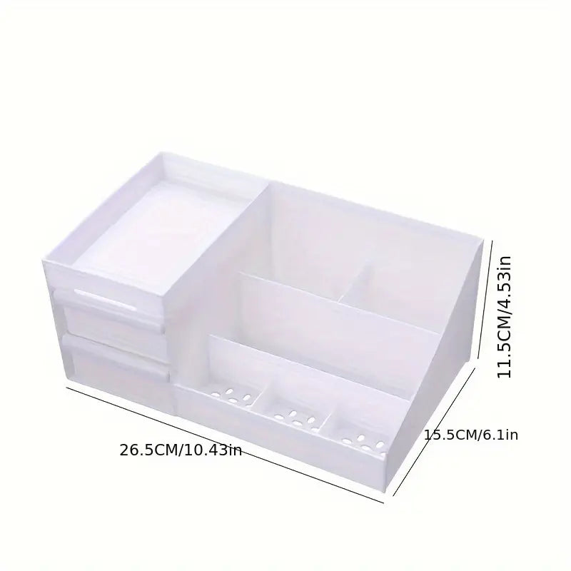 Large capacity Cosmetics organizer with drawer- white SJP