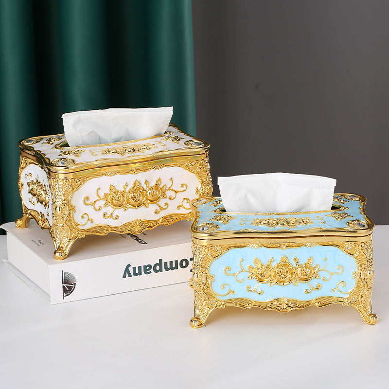 1pc Luxury high end creative tissue box gold and silver