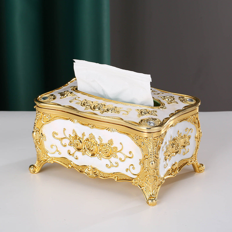 1pc Luxury high end creative tissue box gold and silver