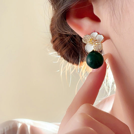 Cute Jade green pearl Earring SJP