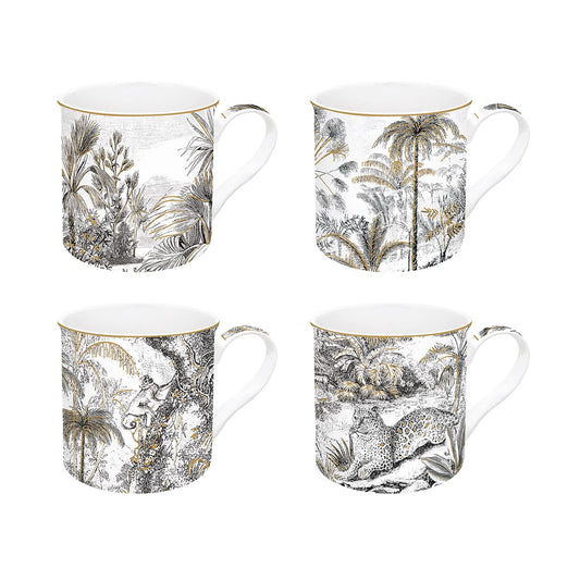 homes r us Retro Jungle 4-Piece Mug Set