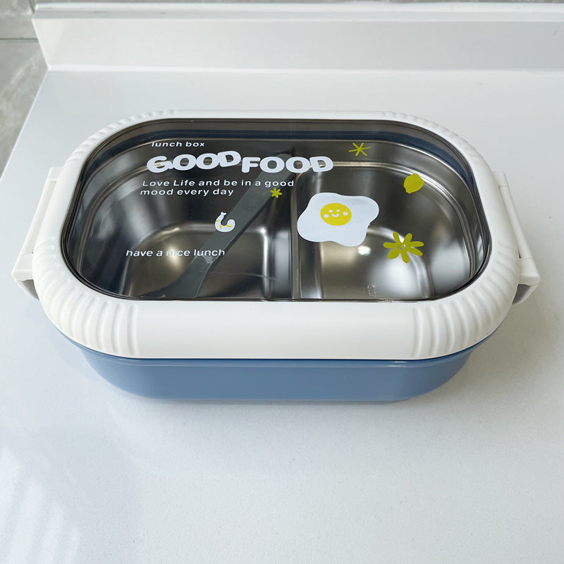 Tots & Togs Good Food 2-Partitioned Stainless Steel Bento Box