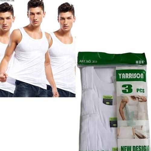 De Lynn 3pcs Yarrison high quality cotton men vest - White