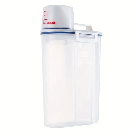 Airtight Rice Dispenser: 1pc Rice Bucket With Measuring Cup