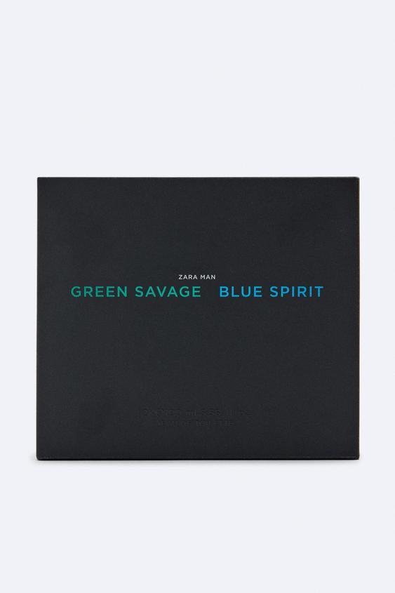 ZARA MAN GREEN SAVAGE + ZARA MAN BLUE SPIRIT EAU DE TOILETTE 2X100 ML / 3.38 oz (3.38 FL.OZ).