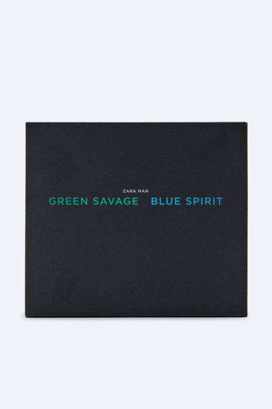 ZARA MAN GREEN SAVAGE + ZARA MAN BLUE SPIRIT EAU DE TOILETTE 2X100 ML / 3.38 oz (3.38 FL.OZ).