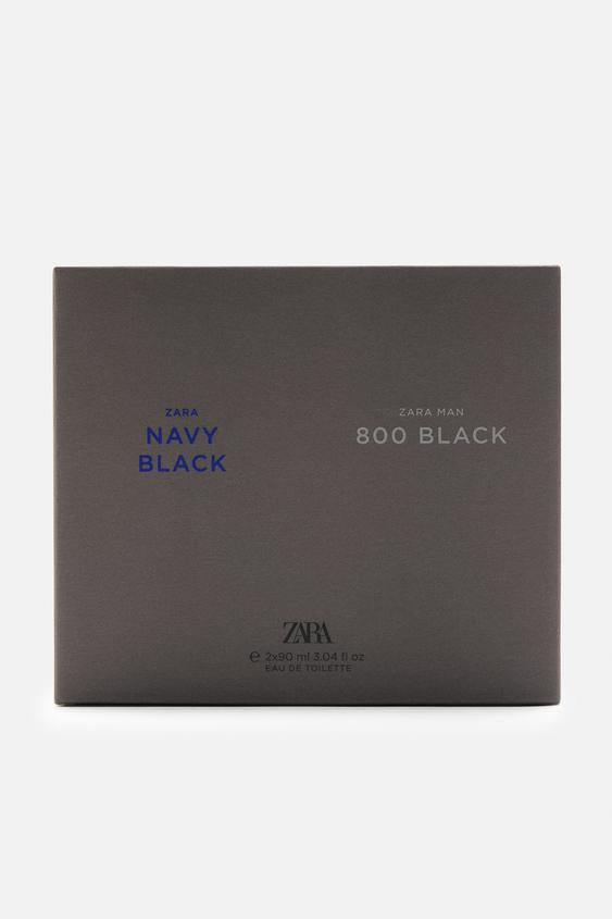 ZARA MAN NAVY BLACK + ZARA MAN 800 BLACK EDT 2 x 90 ML / 3.0 oz